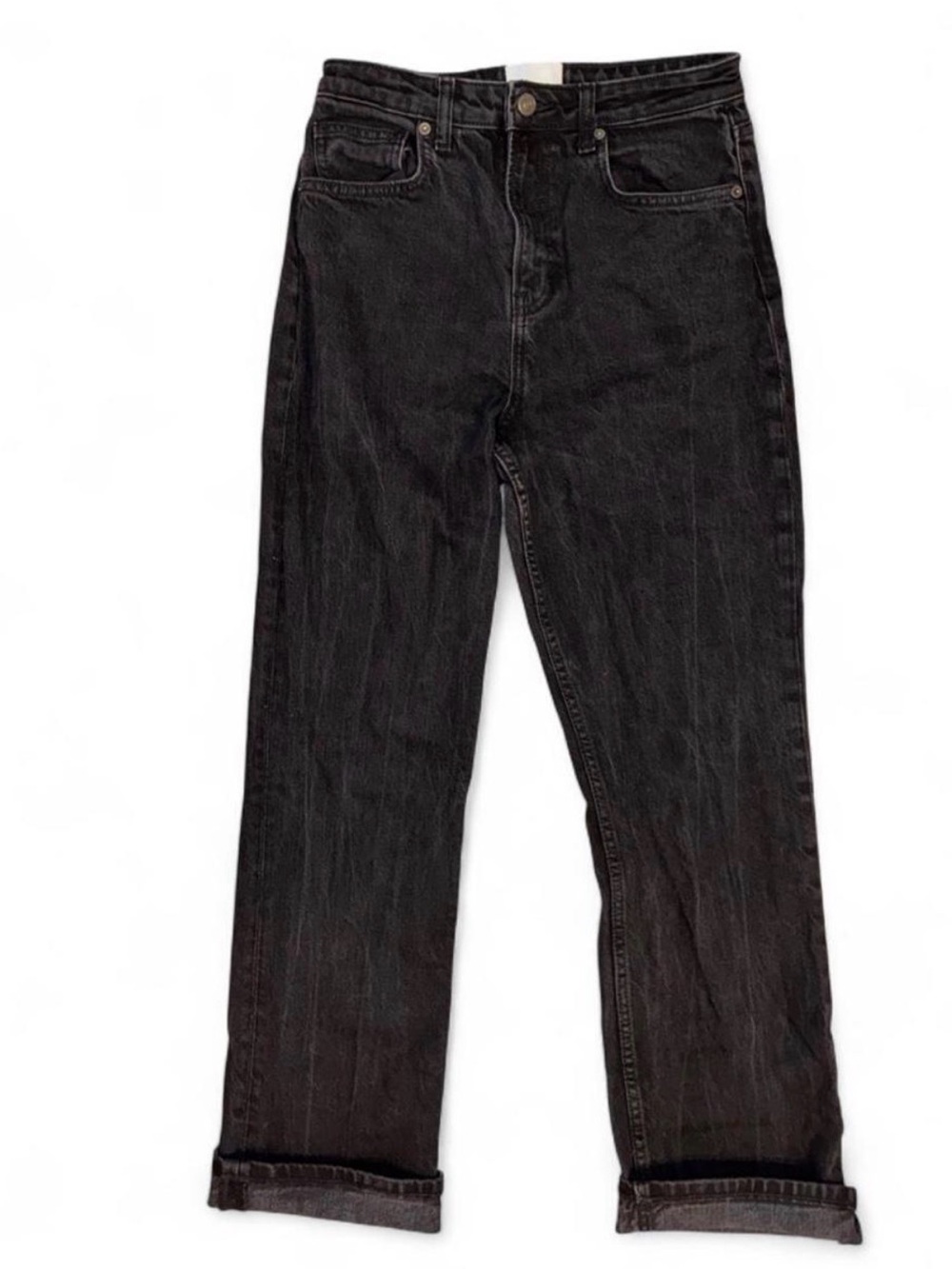 Reformation Black Straight-Leg Jeans